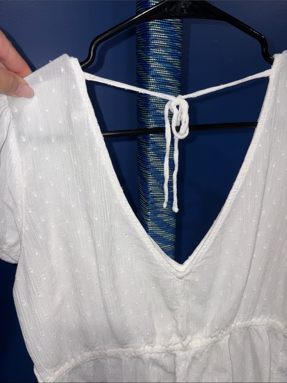 HOLLISTER -White Swiss Dot Peplum Top | Size Medium - Picture 12 of 15